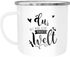 Emaille Tasse Becher Du bist meine kleine perfekte Welt Geschenktasse Liebe Spruch Kaffeetasse Moonworks®preview