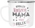 Emaille-Tasse Becher Geschenk Katzenbesitzer Spruch personalisierbar stolze/r Katzenmama/Katzenpapa von und Katzen-Name SpecialMe®preview