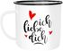 Emaille Tasse Becher Ich liebe Dich I love You Liebe Love Geschenk Frau Freundin Mann Freund Zuneigung Kaffeetasse Moonworks®preview