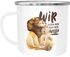 Emaille Tasse Becher Liebe Geschenk Wir gegen den Rest der Welt Spruch Löwe Paar Liebesspuch Kaffeetasse Moonworks®preview