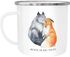 Emaille Tasse Becher Liebe meines Lebens Fuchs Geschenk Liebe Spruch Kaffeetasse Moonworks®preview