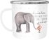 Emaille Tasse Becher Liebe muss nicht perfekt sein sondern echt Elefant Maus Liebe Geschenk Kaffeetasse Moonworks®preview