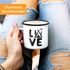 Emaille Tasse Becher Love Camping Outdoor Design Zelt-Motiv Travelling Trekking Kaffeetasse Moonworks®preview