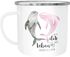 Emaille Tasse Becher Mit dir ist das Leben wunderschön Delfin Spruch Liebe Geschenk Kaffeetasse Moonworks®preview