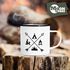 Emaille Tasse Becher Outdoor Design Camping Symbole lustig Travelling Trekking Kaffeetasse Moonworks®preview