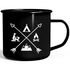 Emaille Tasse Becher Outdoor Design Camping Symbole lustig Travelling Trekking Kaffeetasse Moonworks®preview
