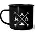 Emaille Tasse Becher Outdoor Design Camping Symbole lustig Travelling Trekking Kaffeetasse Moonworks®preview
