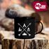 Emaille Tasse Becher Outdoor Design Camping Symbole lustig Travelling Trekking Kaffeetasse Moonworks®preview
