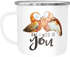 Emaille Tasse Becher Owl I need is you Liebe Spruch Geschenk Liebespruch Wortspiel Kaffeetasse Moonworks®preview