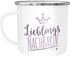 Emaille-Tasse Becher Schriftzug Lieblings - Kollegin/Nachbarin mit Krone-Motiv Geschenk Lieblingsperson Moonworks®preview