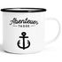 Emaille Tasse Becher Spruch Abenteuertasse Anker Motiv Camping Trekking Kaffeetasse Moonworks®preview