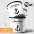 Emaille Tasse Becher Spruch Abenteuertasse Anker Motiv Camping Trekking Kaffeetasse Moonworks®preview