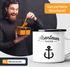 Emaille Tasse Becher Spruch Abenteuertasse Anker Motiv Camping Trekking Kaffeetasse Moonworks®preview
