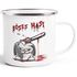 Emaille-Tasse Becher Spruch böses Hasi Kettensäge Motiv Horror Kaffeetasse Moonworks®preview