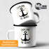 Emaille Tasse Becher Spruch Explore the world Anker Motiv Camping Trekking Kaffeetasse Moonworks®preview