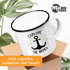 Emaille Tasse Becher Spruch Explore the world Anker Motiv Camping Trekking Kaffeetasse Moonworks®preview