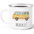 Emaille-Tasse Camping Bus Camper personalisierter Emaillebecher mit Namen persönliche Geschenke SpecialMe®preview