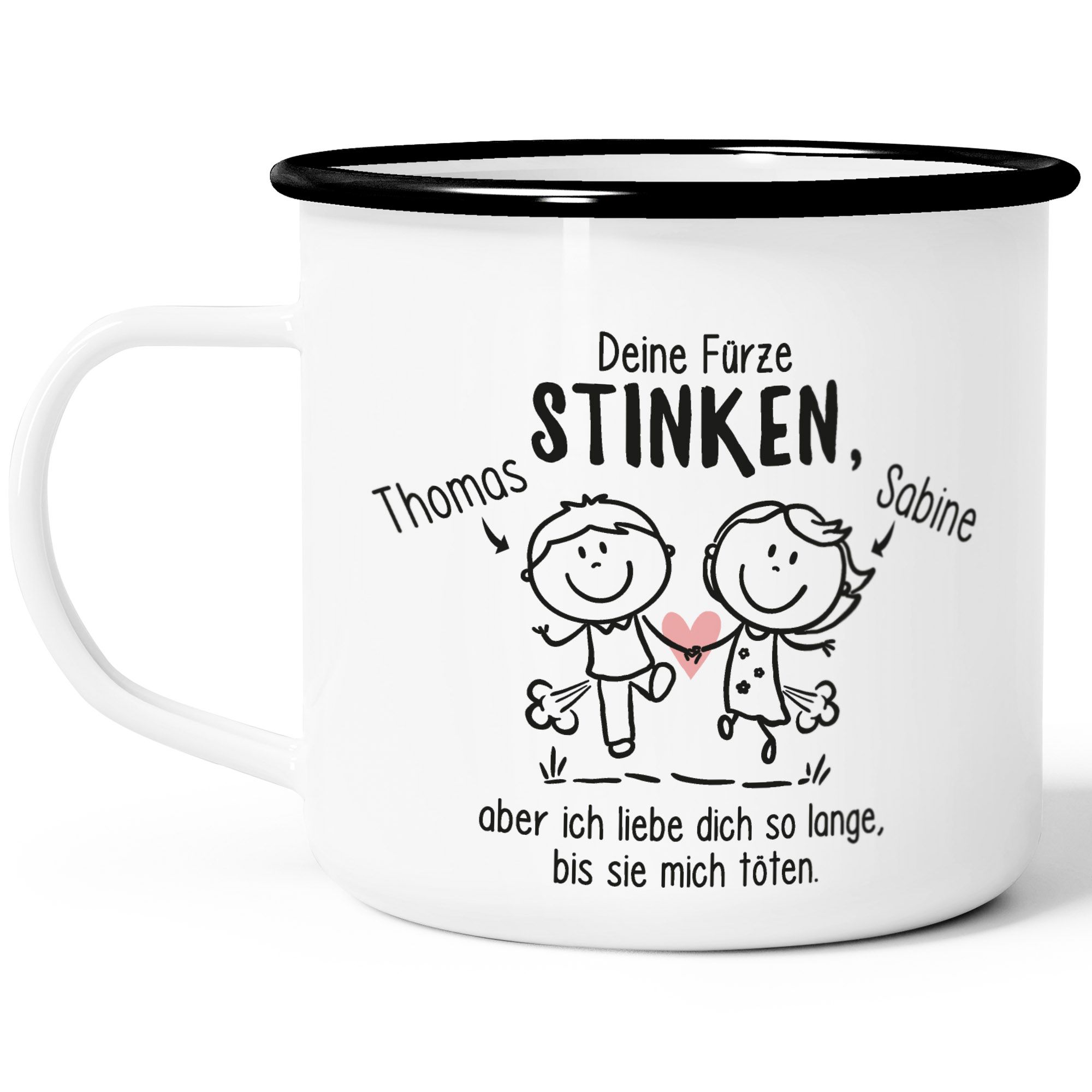 EmailleTasse Deine Fürze stinken aber ich liebe dich personalisierte