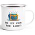 Emaille-Tasse Gaming Spruch do it for the loot und Motiv Schatztruhe Zocker Nerds Emaille-Becher lustig Moonworks®preview