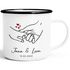 Emaille-Tasse Geschenk Liebe Motiv Hände Herzen personalisierbar mit Namen und Datum SpecialMe®preview