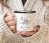 Emaille-Tasse Geschenk Liebe Motiv Hände Herzen personalisierbar mit Namen und Datum SpecialMe®preview