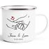Emaille-Tasse Geschenk Liebe Motiv Hände Herzen personalisierbar mit Namen und Datum SpecialMe®preview