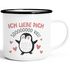 Emaille-Tasse Geschenk Liebe Valentinstag Jahrestag Pinguin Spruch Ich liebe dich Herz SpecialMe®preview