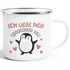Emaille-Tasse Geschenk Liebe Valentinstag Jahrestag Pinguin Spruch Ich liebe dich Herz SpecialMe®preview