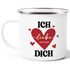 Emaille-Tasse Herz Ich liebe Dich Liebeserklärung personalisiert mit Datum Geschenk Jahrestag Hochzeitstag SpecialMe®preview