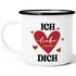 Emaille-Tasse Herz Ich liebe Dich Liebeserklärung personalisiert mit Datum Geschenk Jahrestag Hochzeitstag SpecialMe®preview