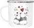 Emaille-Tasse Ich Deins, Du Meins, Wir Eins. Panda-Bär anpassbar mit Namen personalisierte Liebesgeschenke SpecialMe®preview