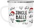 Emaille-Tasse Jingle Balls Penis Muster Weihnachten Pimmel mit Weihnachtsmütze Bürotasse lustige Geschenke Moonworks®preview