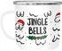 Emaille-Tasse Jingle Bells Brüste Muster Weihnachten Titten mit Weihnachtsmütze Bürotasse lustige Geschenke Moonworks®preview