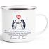 Emaille-Tasse Liebe Liebeserklärung Heiratsantrag Pinguin Paar Spruch personalisiert Namen Ein Leben lang SpecialMe®preview