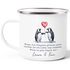 Emaille-Tasse Liebe Liebeserklärung Heiratsantrag Pinguin Paar Spruch personalisiert Namen Ein Leben lang SpecialMe®preview