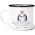 Emaille-Tasse Liebe Liebeserklärung Heiratsantrag Pinguin Paar Spruch personalisiert Namen Ein Leben lang SpecialMe®preview