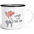 Emaille-Tasse Liebe Spruch Love is in the Air Geschenk Valentinstag Partner Mann Frau Freund Freundin Moonworks®preview