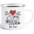 Emaille-Tasse Liebe verliebte Strichmännchem Spruch Ich Deins Du Meins Herz Geschenk Valentinstag Jahrestag Emaillebecher SpecialMe®preview