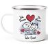 Emaille-Tasse Liebe verliebte Strichmännchem Spruch Ich Deins Du Meins Herz Geschenk Valentinstag Jahrestag Emaillebecher SpecialMe®preview