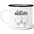 Emaille-Tasse Lieblingsschatz personalisiert mit Namen Geschenk Liebe Bedruckt Hände Herz Motiv SpecialMe®preview