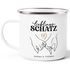 Emaille-Tasse Lieblingsschatz personalisiert mit Namen Geschenk Liebe Bedruckt Hände Herz Motiv SpecialMe®preview