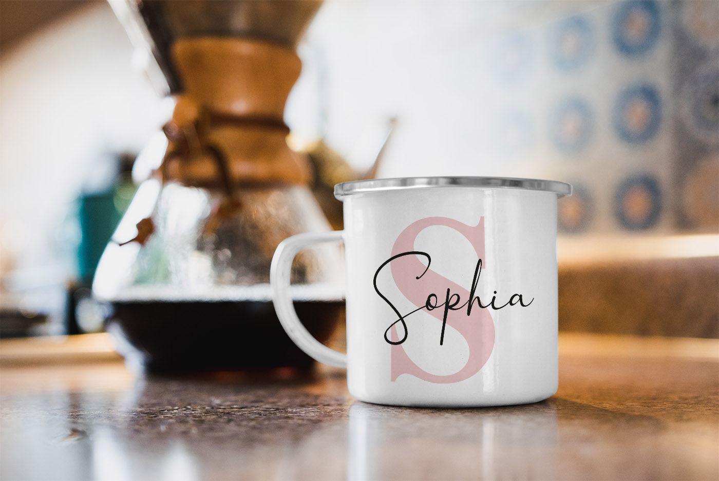 Personalisiertes Keramik-Tassen Set – Namenstasse Mit Initiale, Weiß, 325 Ml, Spülmaschinenfest, Geschenk