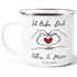 Emaille-Tasse personalisiert mit Namen und Datum Hände Herz Spruch Liebe Geschenk Jahrestag Valentinstag SpecialMe®preview