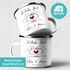 Emaille-Tasse personalisiert mit Namen und Datum Hände Herz Spruch Liebe Geschenk Jahrestag Valentinstag SpecialMe®preview