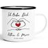 Emaille-Tasse personalisiert mit Namen und Datum Hände Herz Spruch Liebe Geschenk Jahrestag Valentinstag SpecialMe®preview