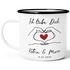 Emaille-Tasse personalisiert mit Namen und Datum Hände Herz Spruch Liebe Geschenk Jahrestag Valentinstag SpecialMe®preview
