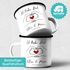 Emaille-Tasse personalisiert mit Namen und Datum Hände Herz Spruch Liebe Geschenk Jahrestag Valentinstag SpecialMe®preview