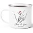 Emaille-Tasse personalisiert mit Namen und Datum Motiv Hände Herz Geschenk Partner Mann Frau Liebe SpecialMe®preview