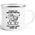 Emaille-Tasse Scheiss auf Valentinstag Geschenk Liebe Anti Spruch Lustig Strichmännchen Herz SpecialMe®preview
