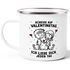 Emaille-Tasse Scheiss auf Valentinstag Geschenk Liebe Anti Spruch Lustig Strichmännchen Herz SpecialMe®preview